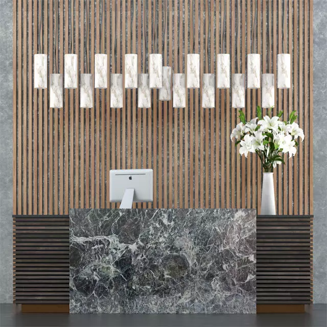 Reception 1 modern desk 3D model_0