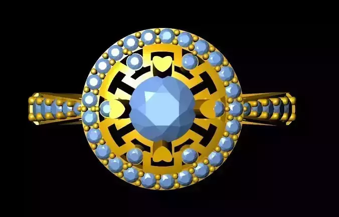 DiamondRing gold ring with diamonds and sapphires