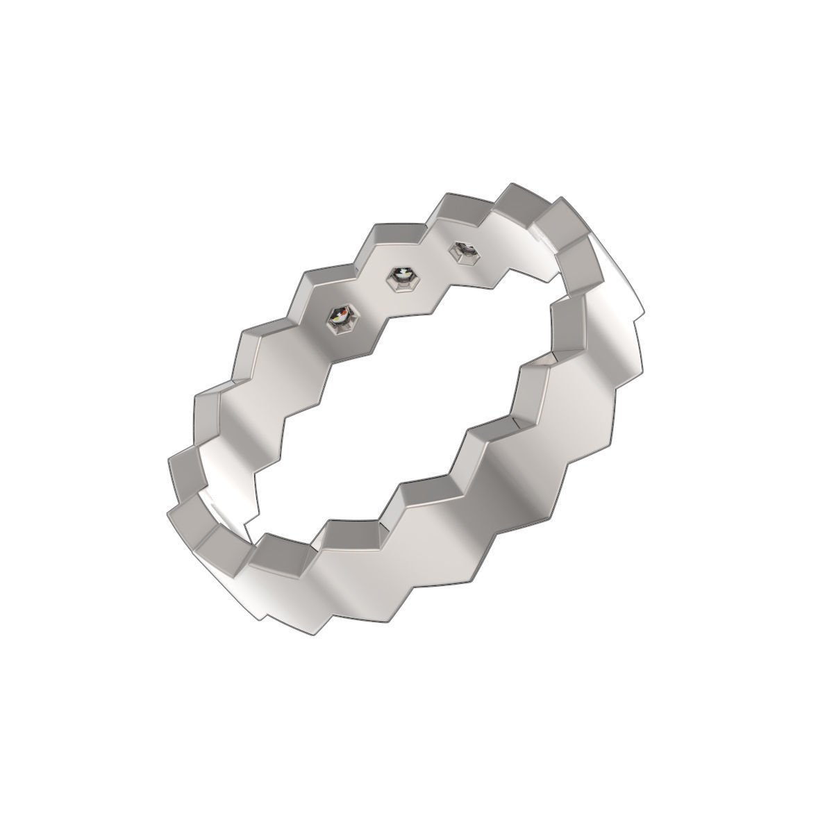 U037-03 Honeycomb ring 3D print model_1