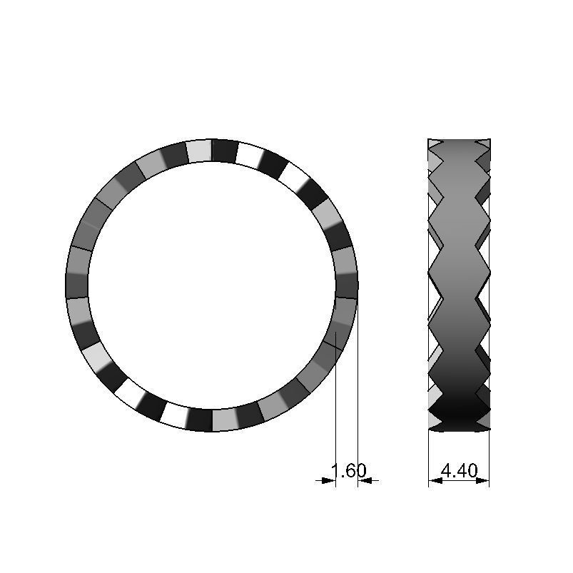 U037-03 Honeycomb ring 3D print model_3