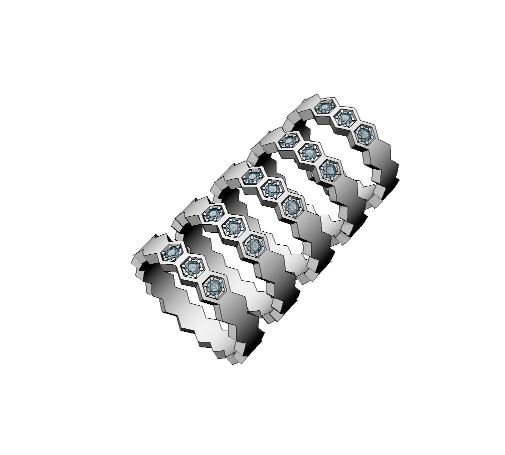 U037-03 Honeycomb ring 3D print model_2