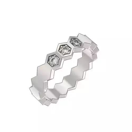 U037-03 Honeycomb ring