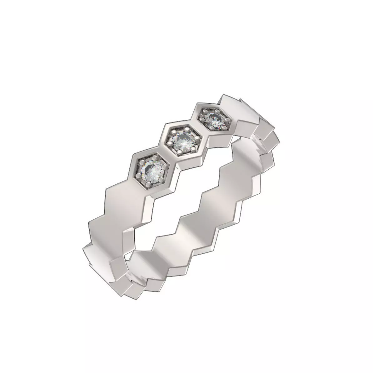 U037-03 Honeycomb ring 3D print model_0