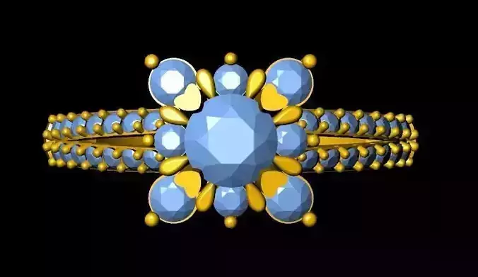 DiamondRing gold ring with sapphires