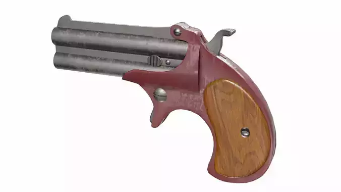 Derringer revolver with wooden handle