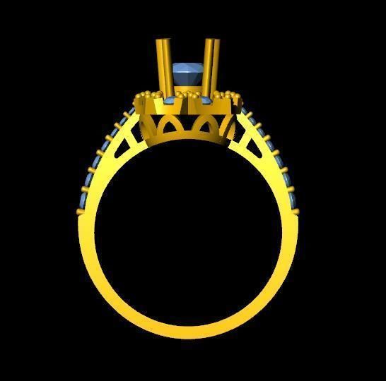 DiamondRing engagement ring with topaz 3D print model_3