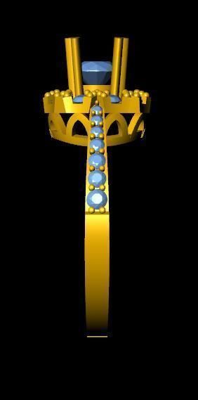 DiamondRing engagement ring with topaz 3D print model_2