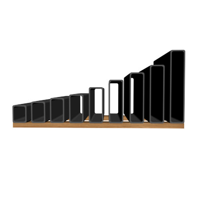 3 8in Wall x4in Rectangle Tube 3D model_1