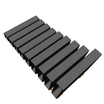 3 8in Wall x4in Rectangle Tube 3D model_2