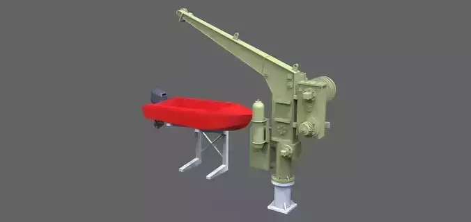 Davit with boat for NORDIC Graupner 3D print model