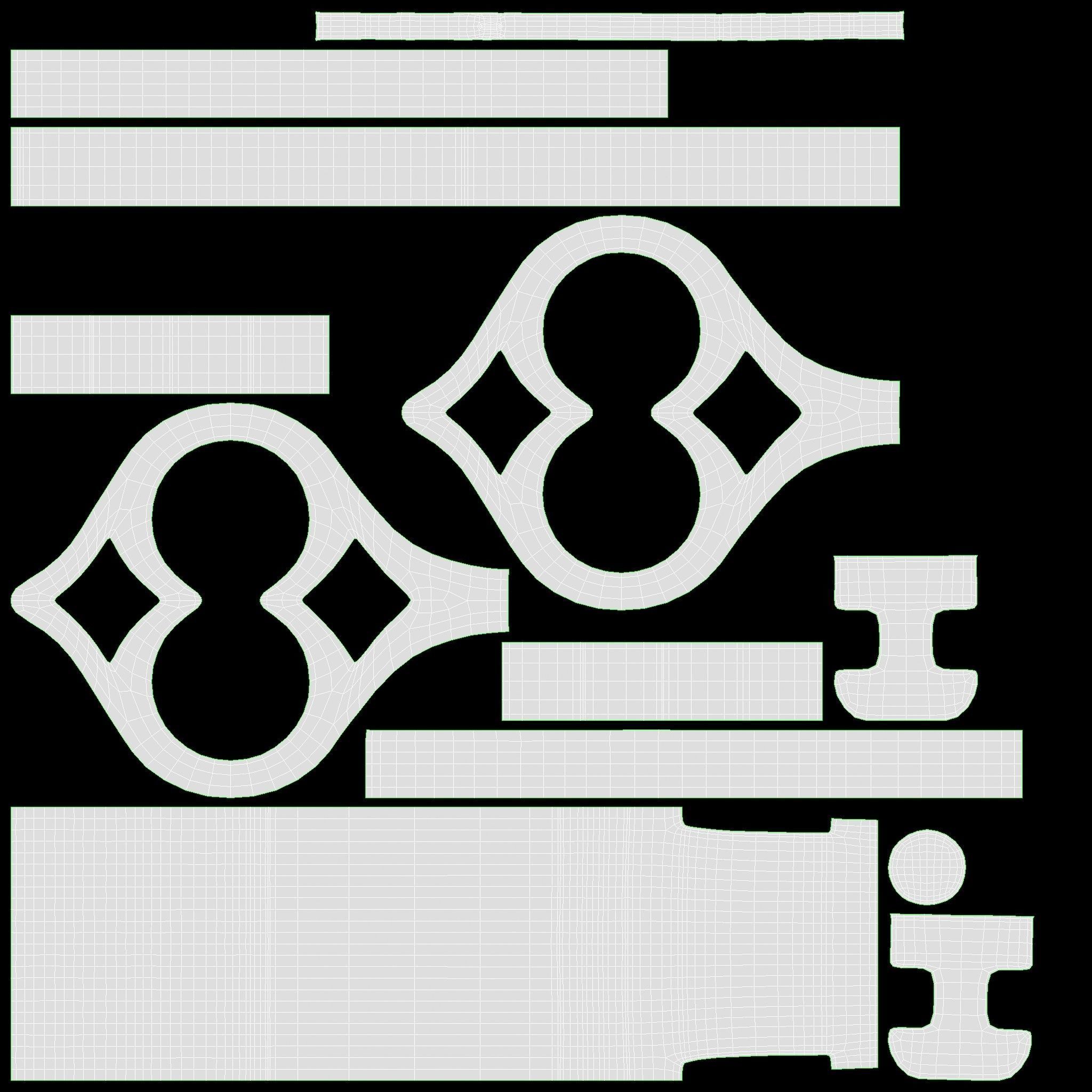 Antique brass key 3D model_11