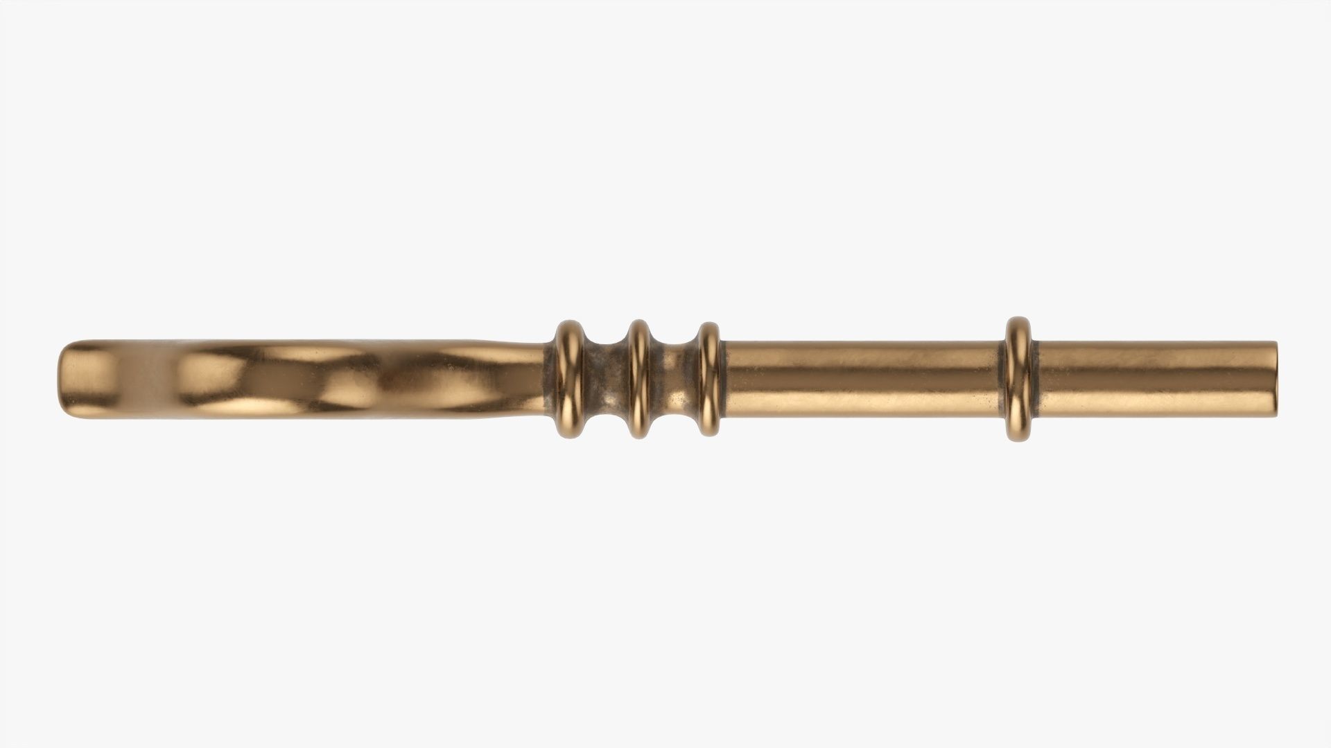 Antique brass key 3D model_5