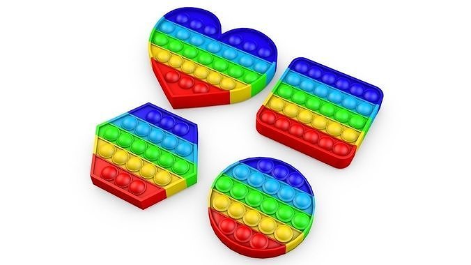 Pop It Push Bubble Fidget Toys Low-poly 3D model