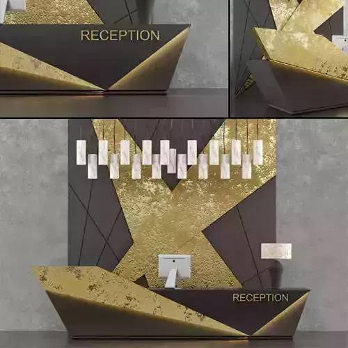 Reception 7 desk in gold