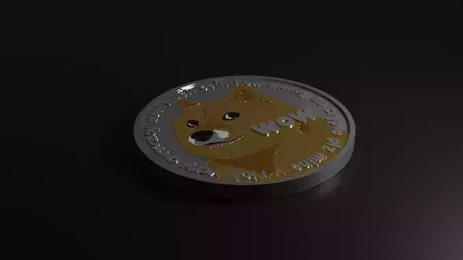 Dogecoin coin with dog