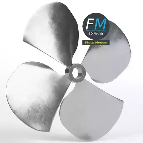 Four blades propeller fan 3D model