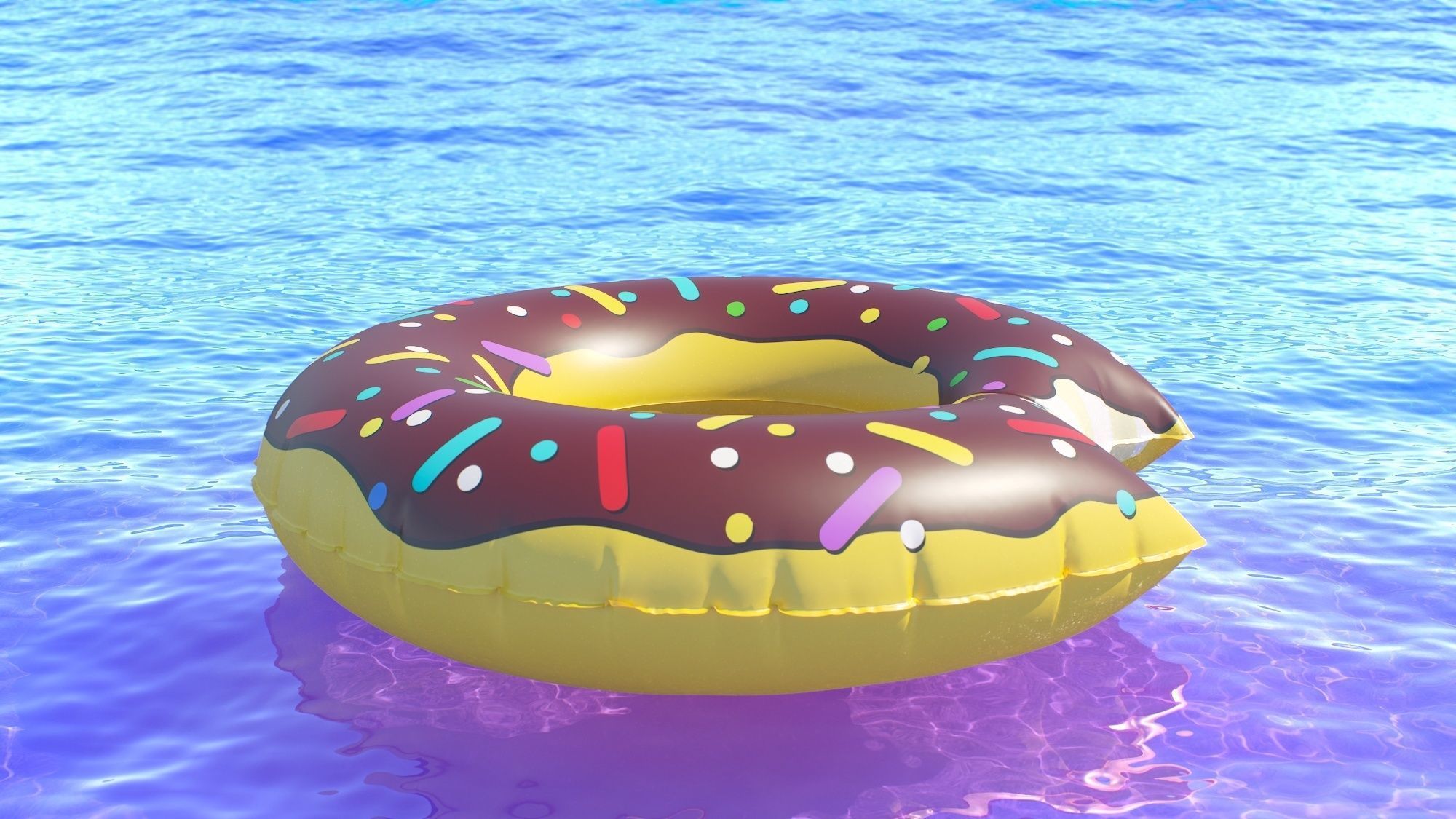 Swim ring donut 07 3D model_2