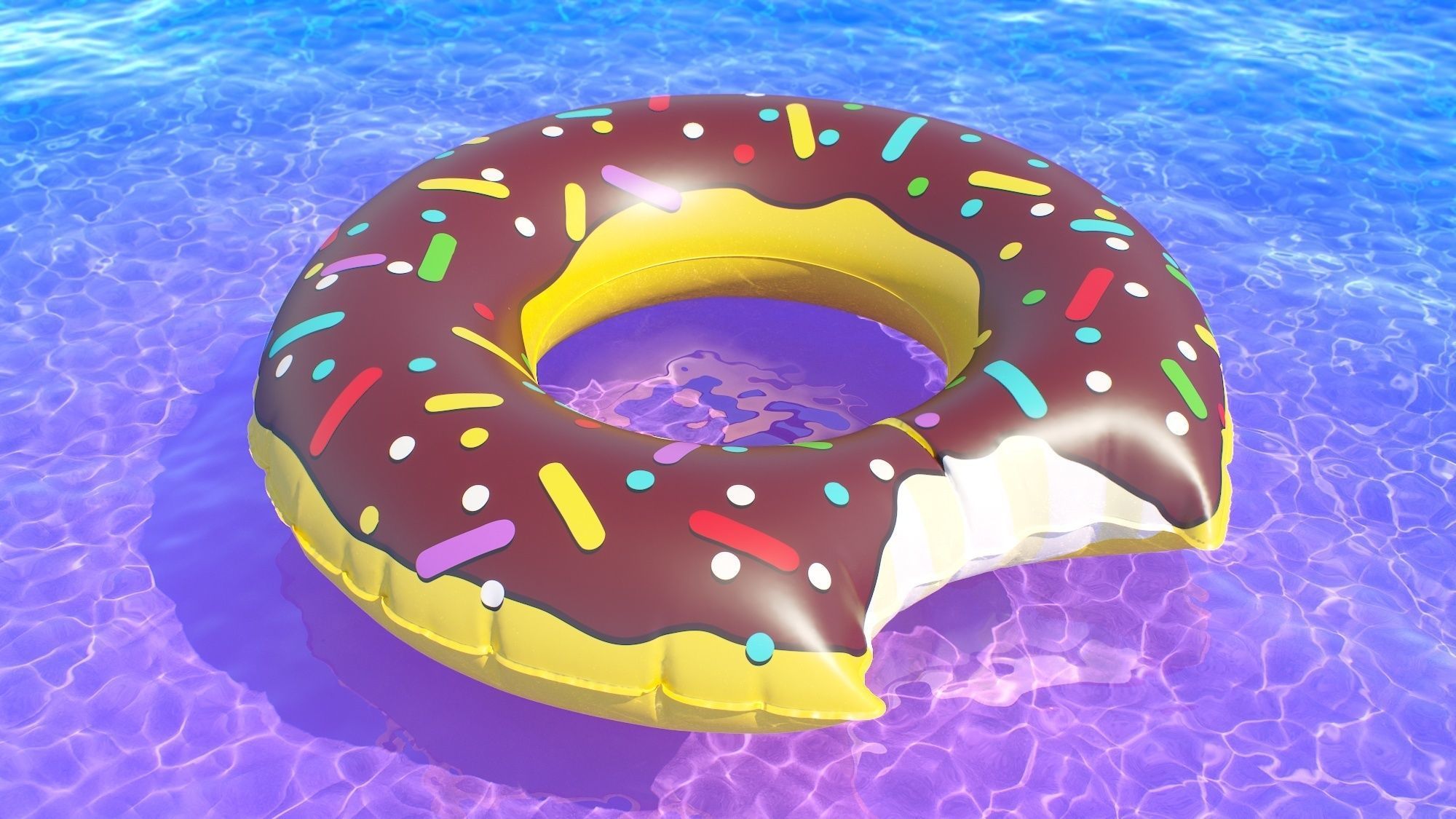 Swim ring donut 07 3D model_4