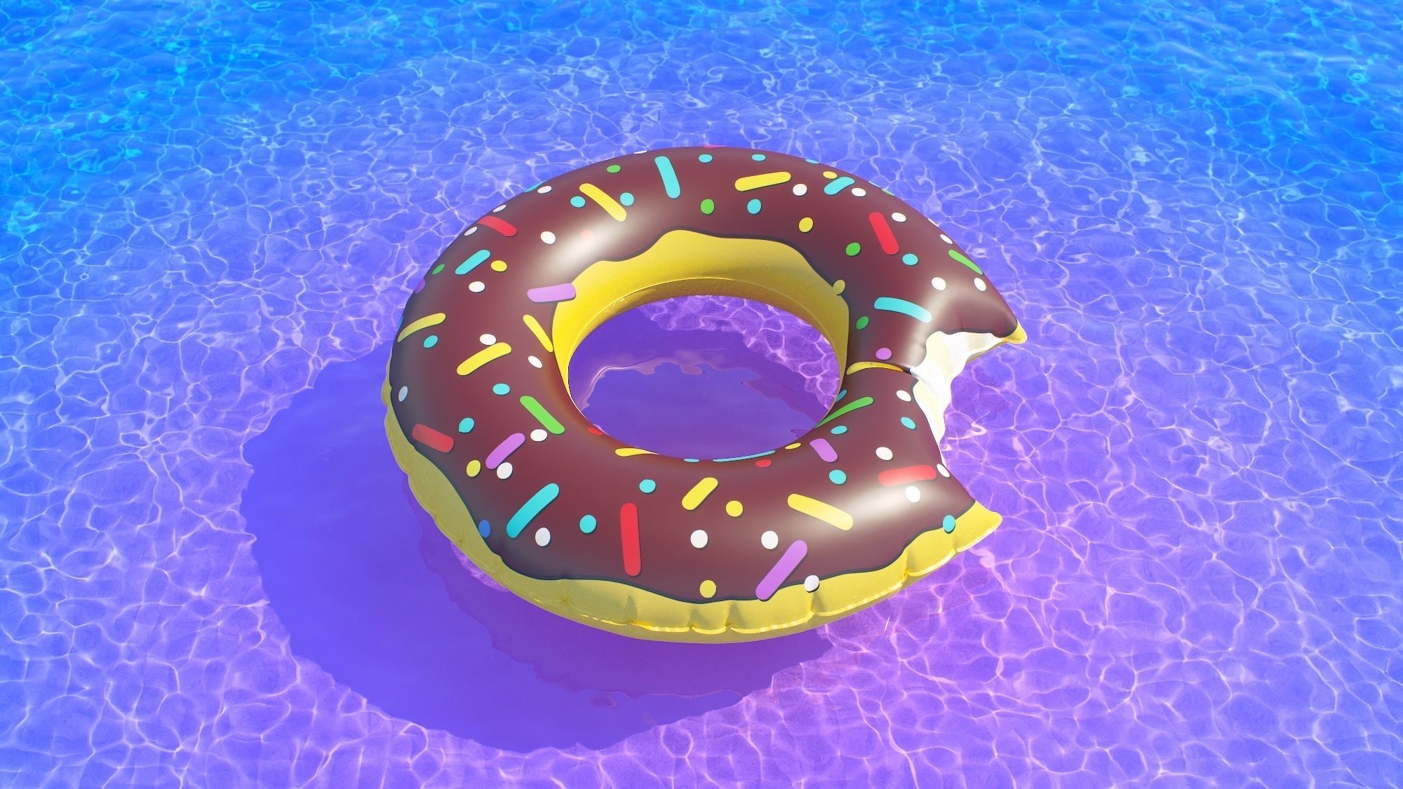 Swim ring donut 07 3D model_8