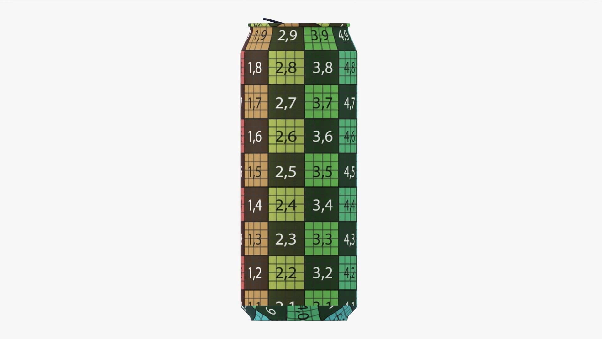 Opened standard beverage can 500 ml 16-9 oz 3D model_15