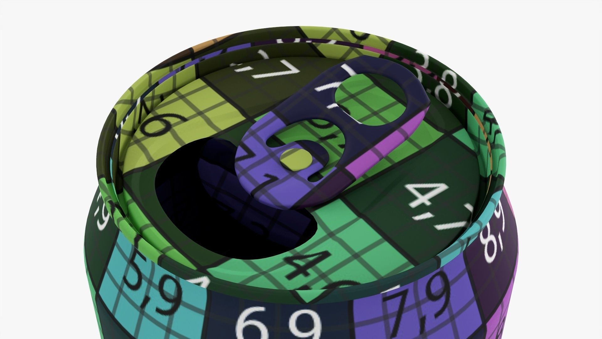 Opened standard beverage can 500 ml 16-9 oz 3D model_13