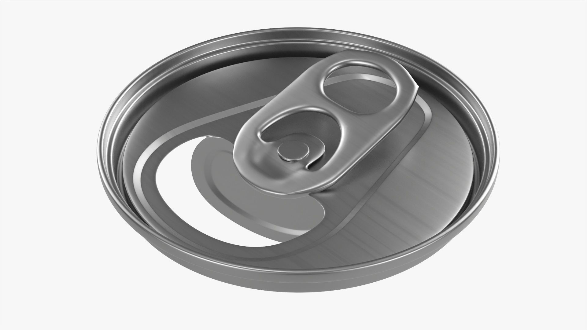 Opened standard beverage can 500 ml 16-9 oz 3D model_3