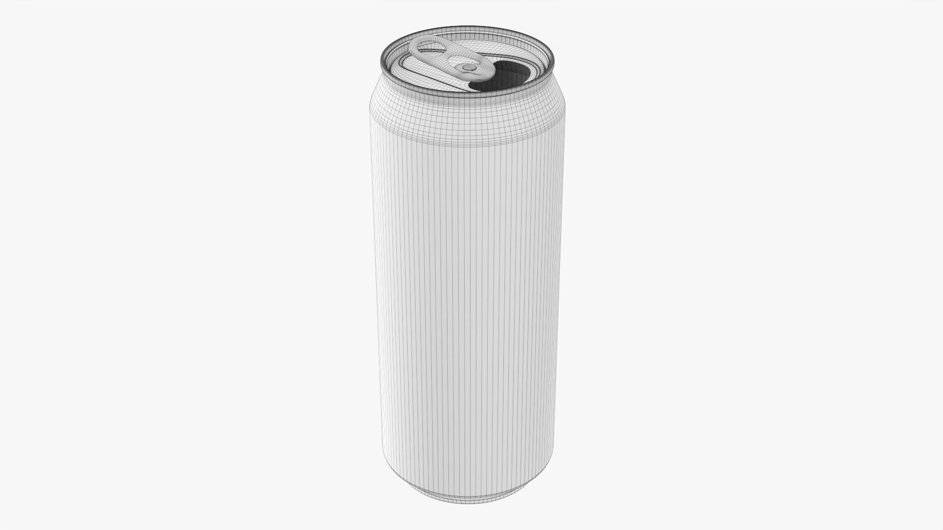 Opened standard beverage can 500 ml 16-9 oz 3D model_6