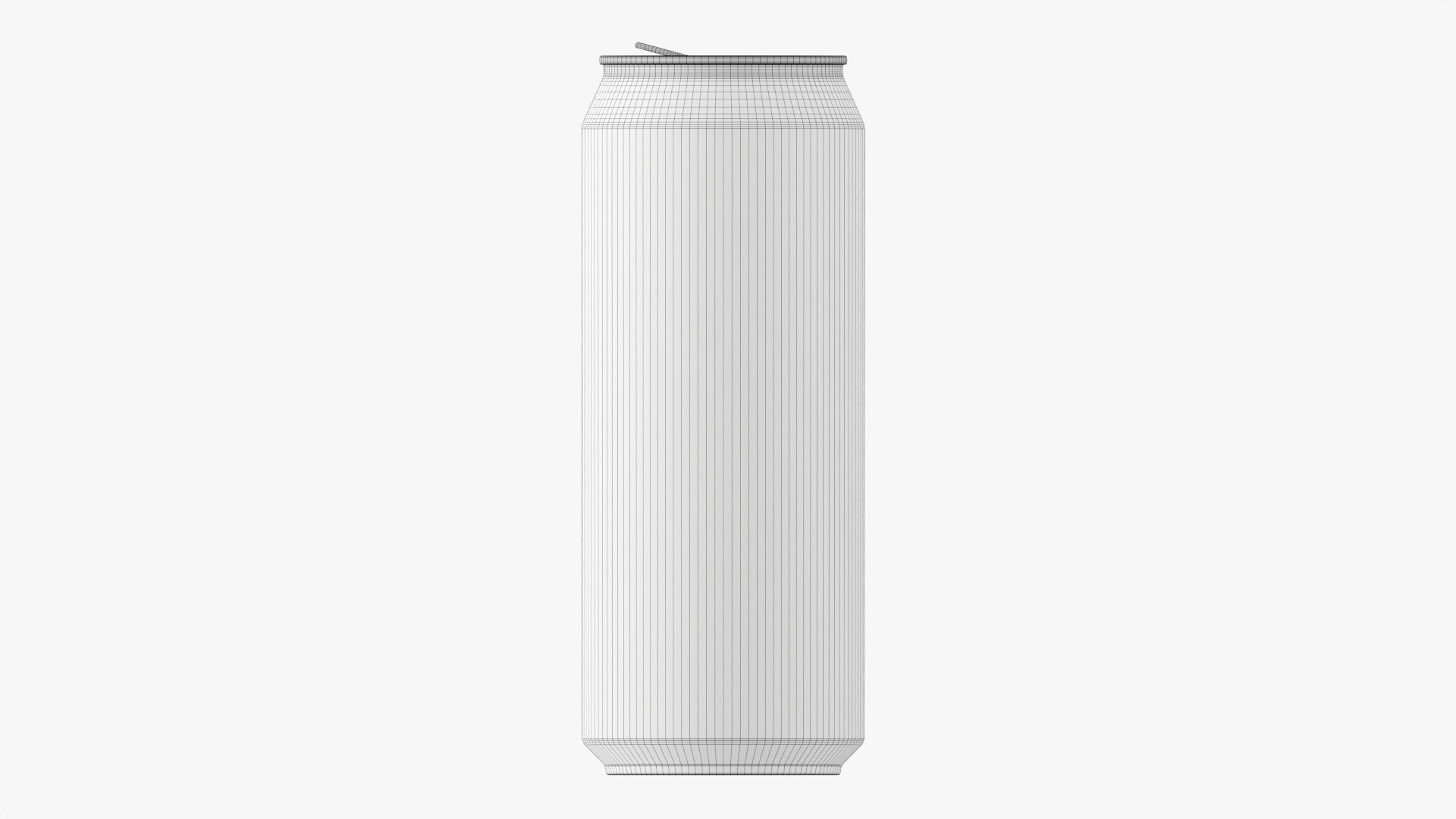 Opened standard beverage can 500 ml 16-9 oz 3D model_10