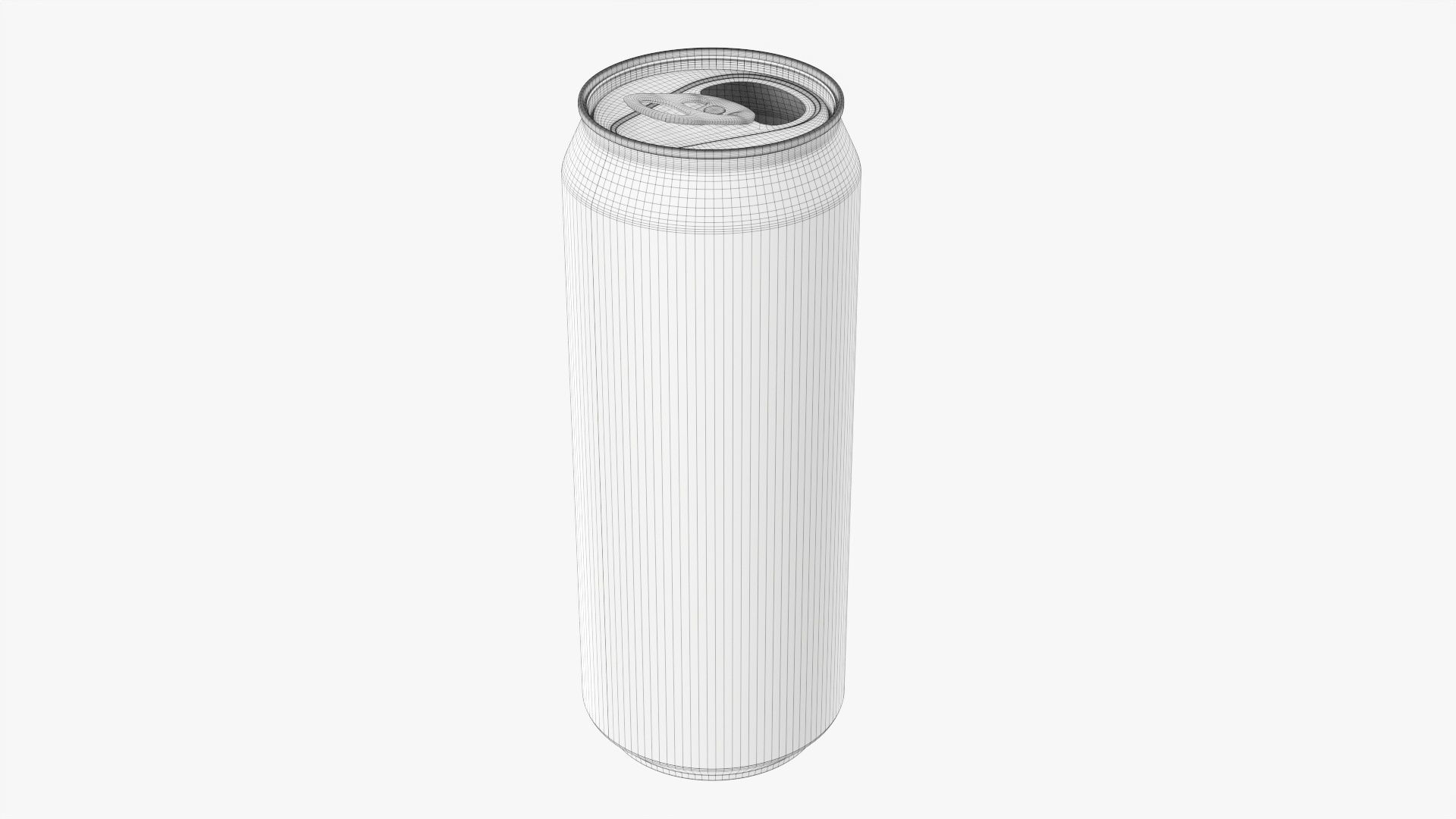 Opened standard beverage can 500 ml 16-9 oz 3D model_7