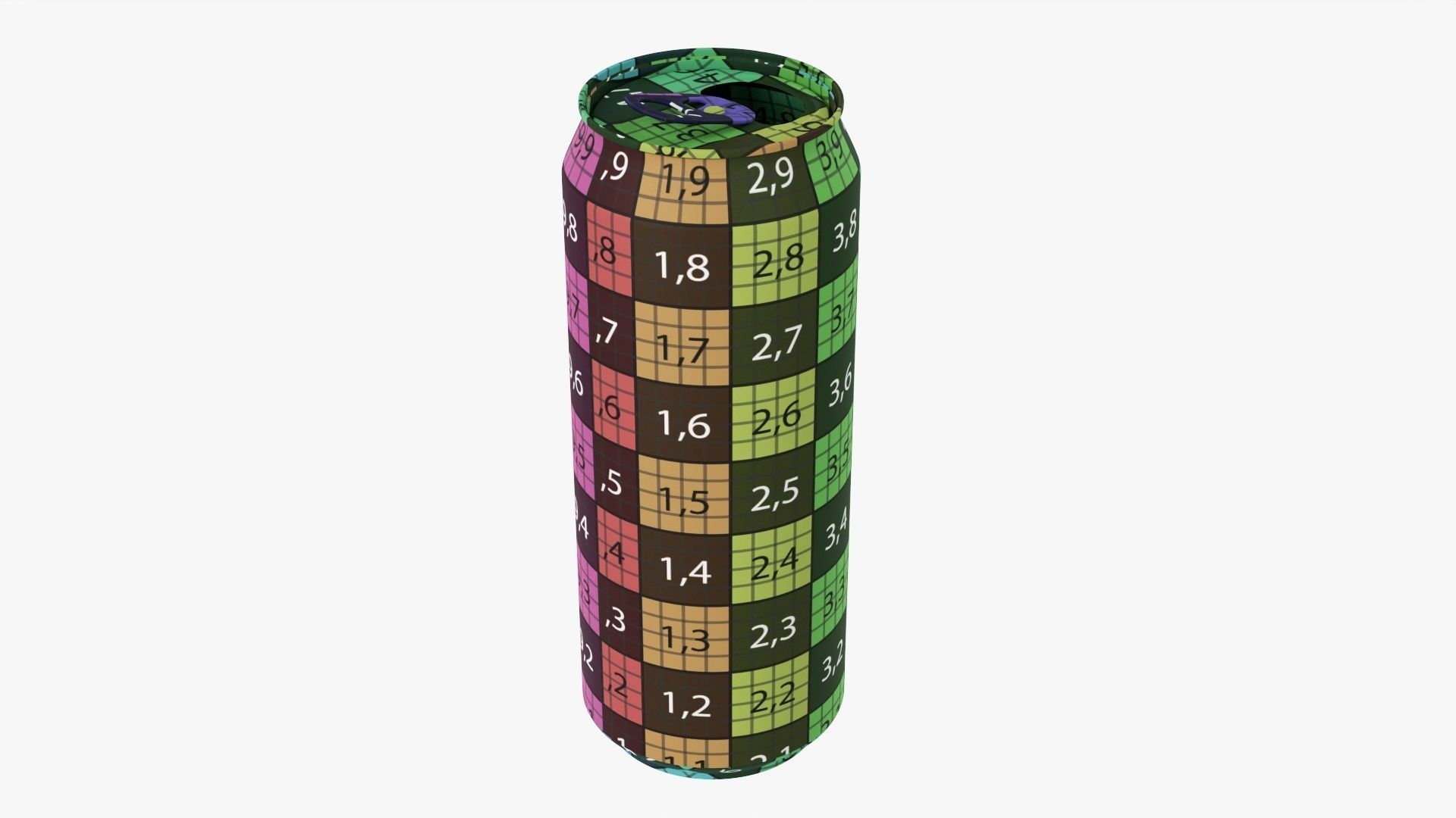 Opened standard beverage can 500 ml 16-9 oz 3D model_12