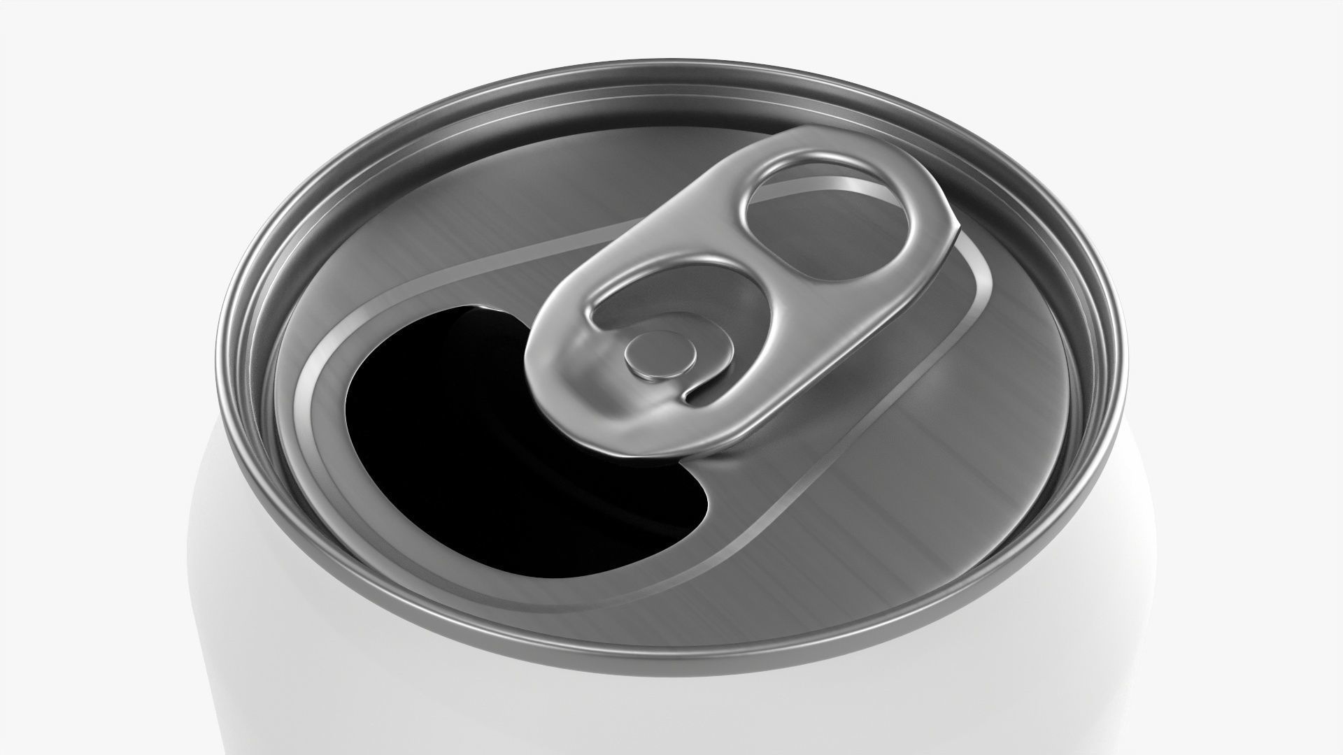 Opened standard beverage can 500 ml 16-9 oz 3D model_2