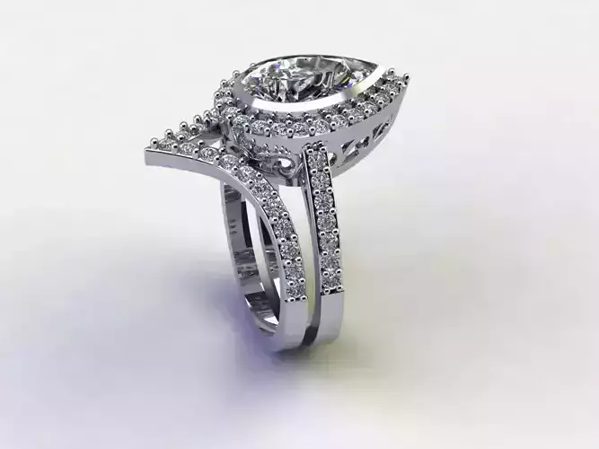 jewelry engagement ring with pear shaped diamond