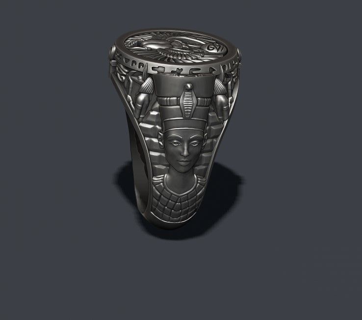 egyptian pharaoh queen ring 3D print model_14
