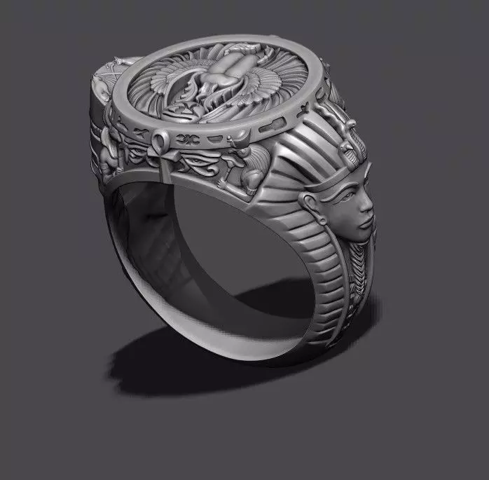 egyptian pharaoh queen ring 3D print model_0