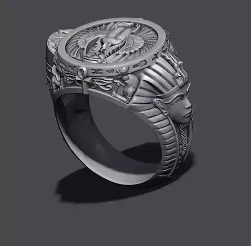 egyptian pharaoh queen ring 3D print model