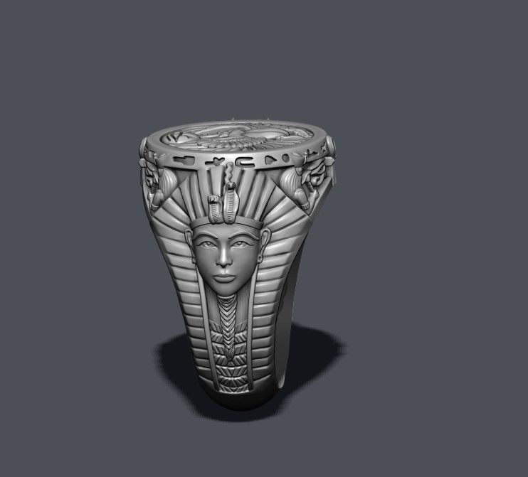 egyptian pharaoh queen ring 3D print model_3