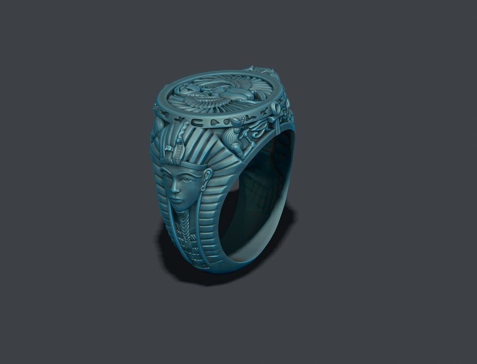 egyptian pharaoh queen ring 3D print model_15