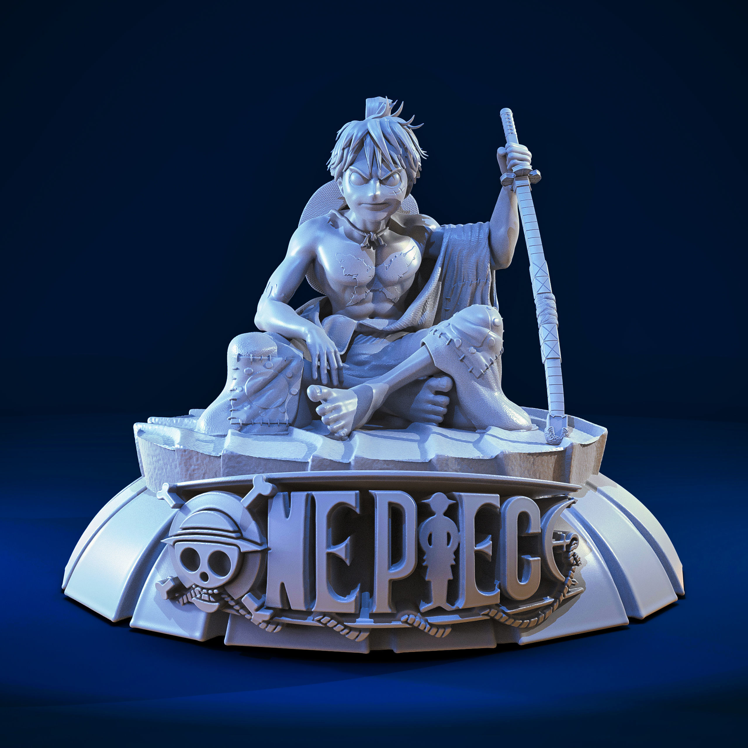 Luffy  samurai 3D print model_1