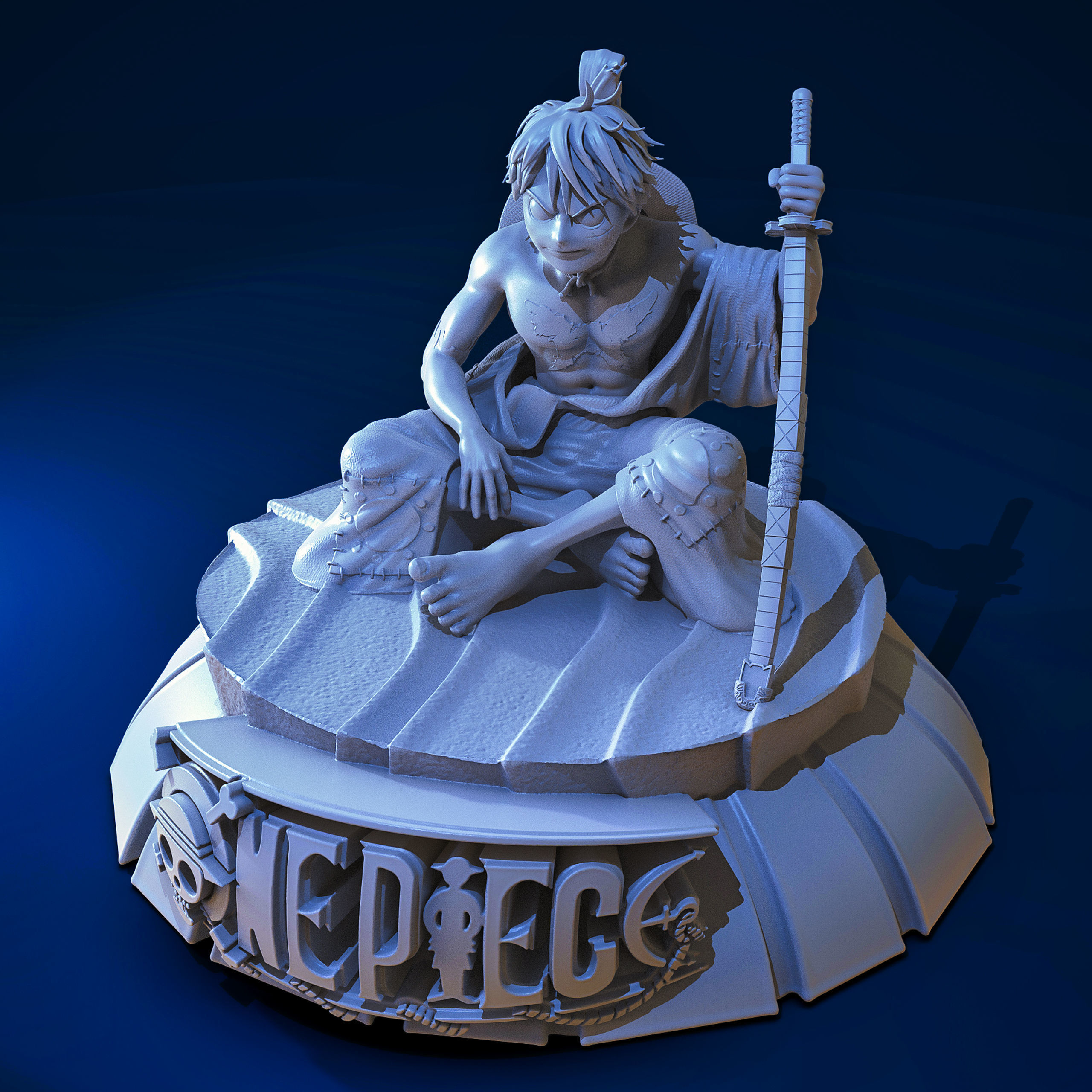 Luffy  samurai 3D print model_4