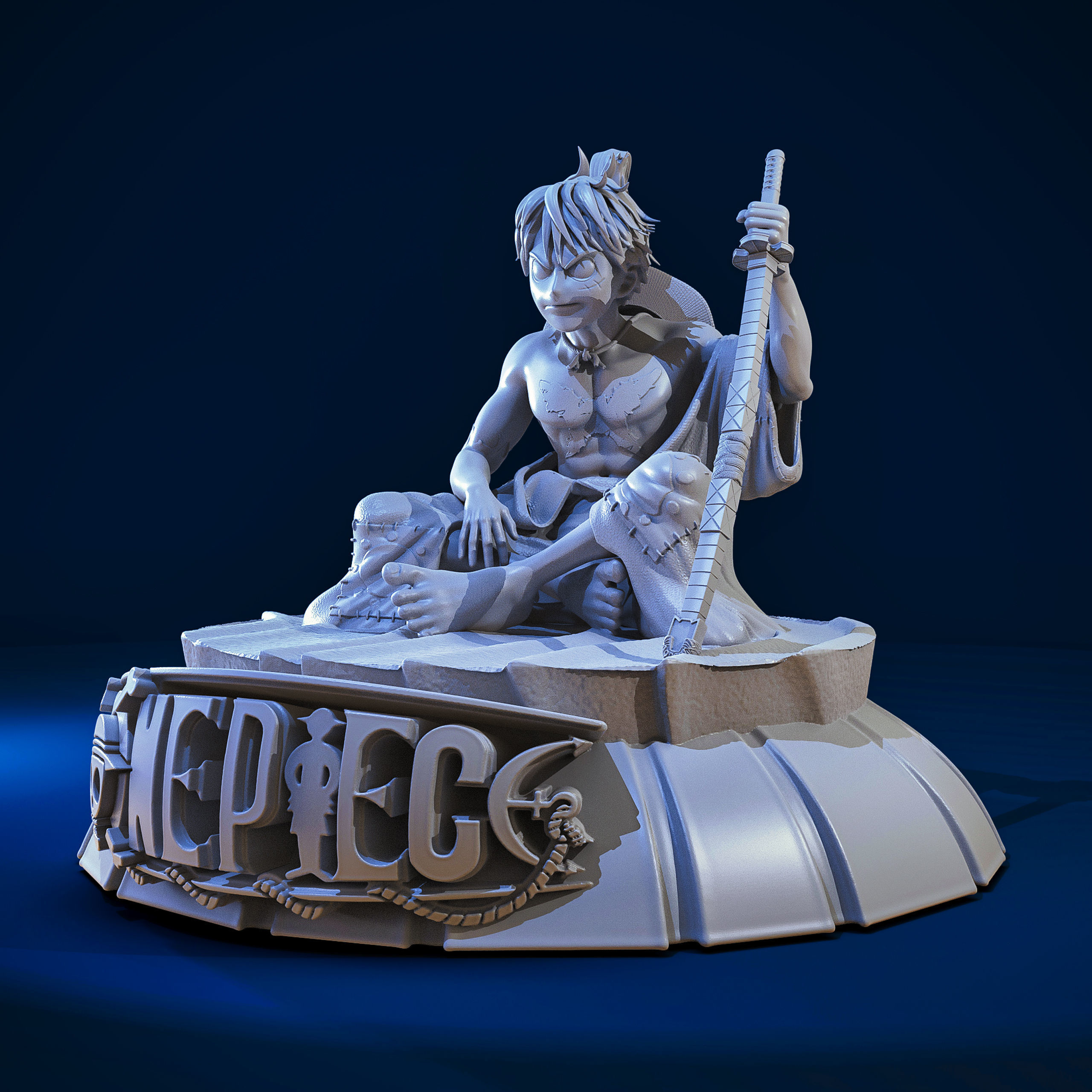 Luffy  samurai 3D print model_5