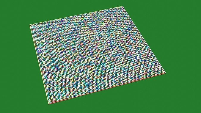 Low Poly Colorful smart maze 201x201 Low-poly 3D model