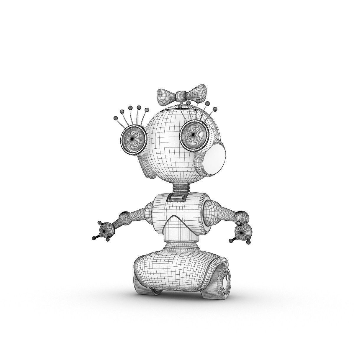 Funny Robot Character 3D model_4