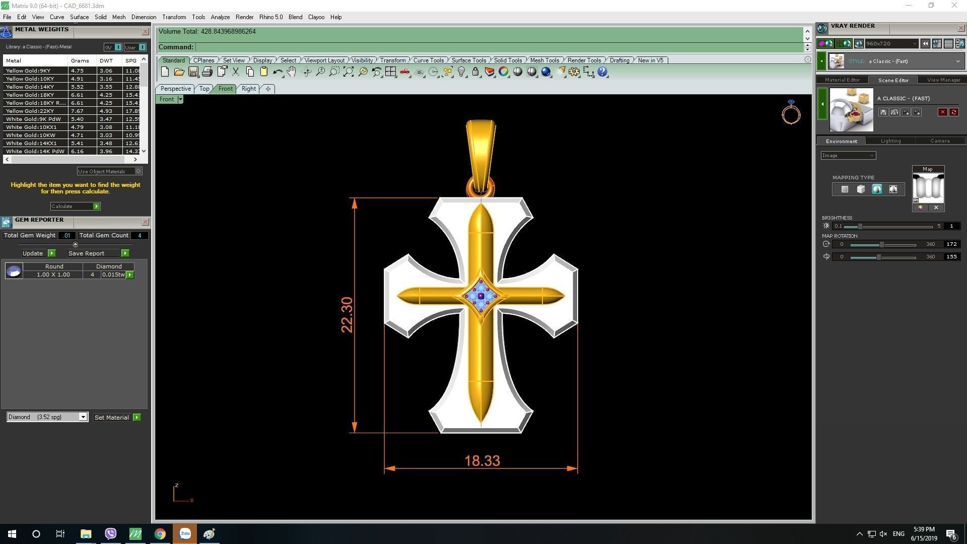 Cross pendant 1870 3D print model_6