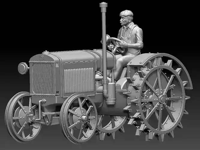 tractor and tractor driver 3D print model