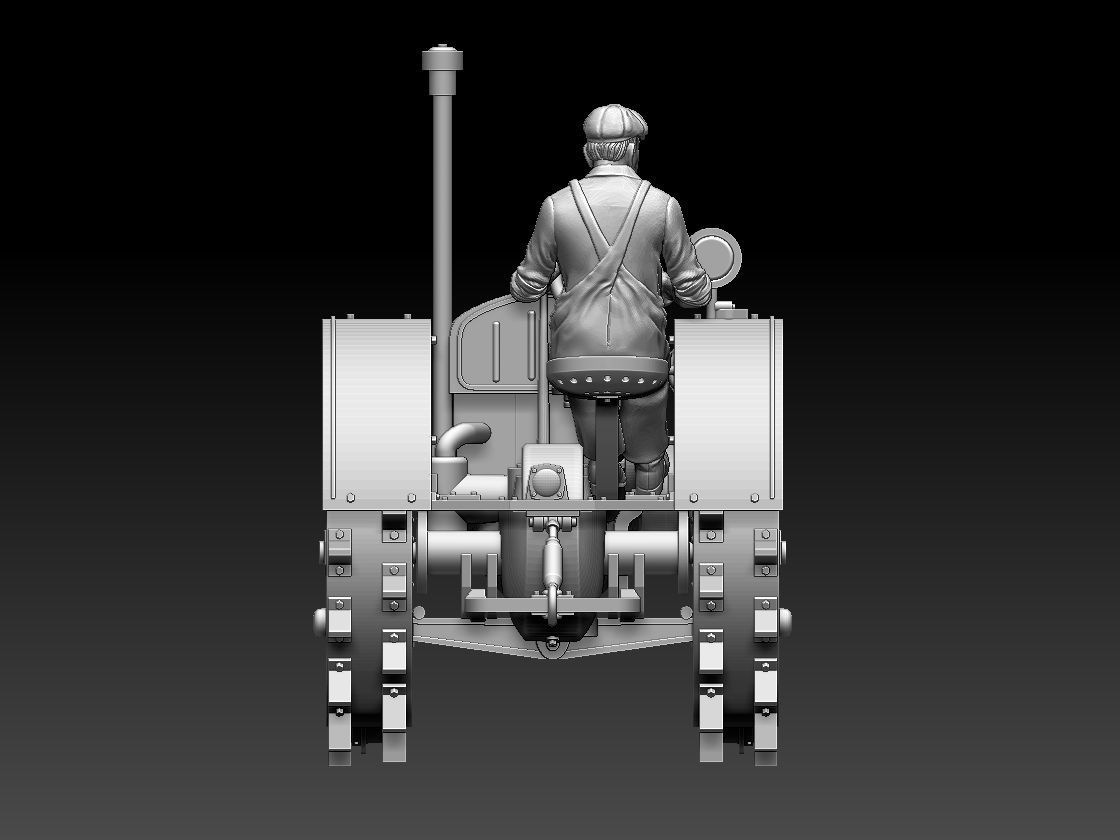 tractor and tractor driver 3D print model_7