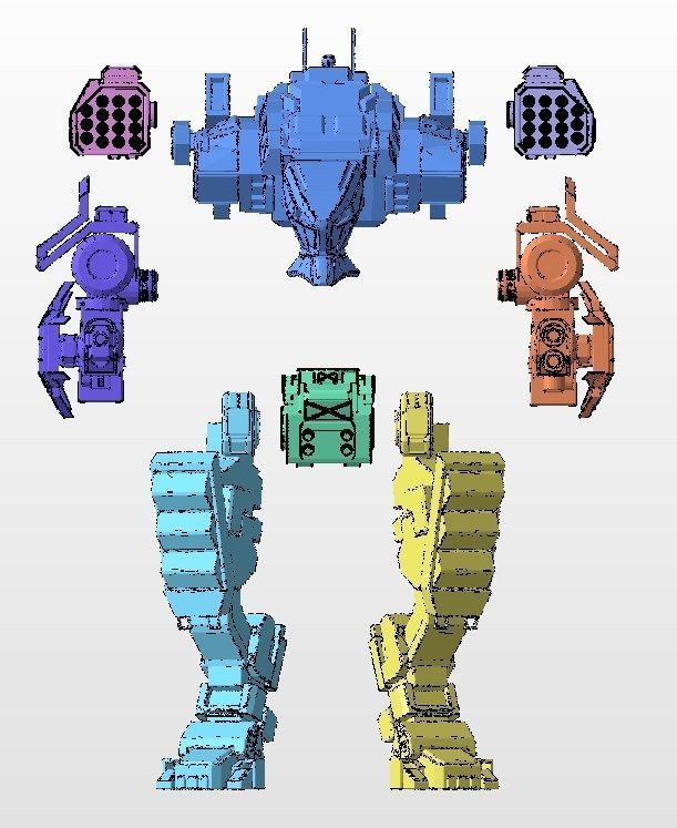 28mm Light Mech Kit - Guardian 3D print model_5
