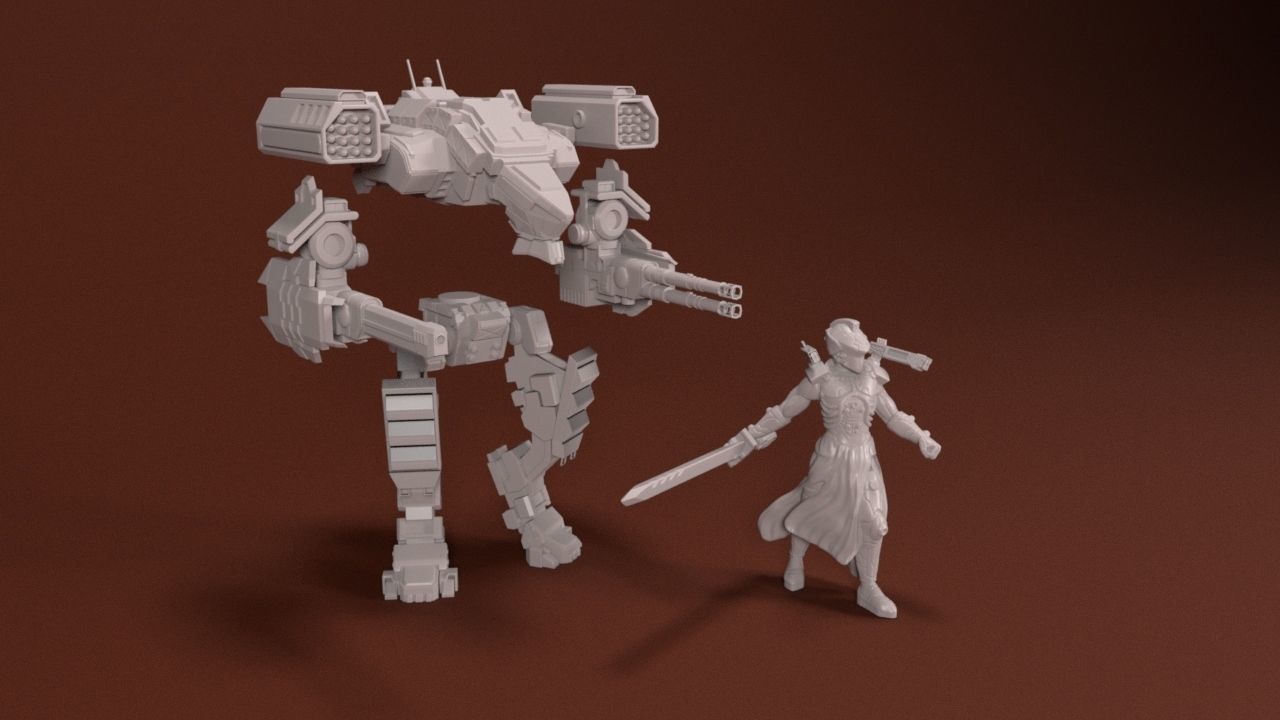 28mm Light Mech Kit - Guardian 3D print model_3