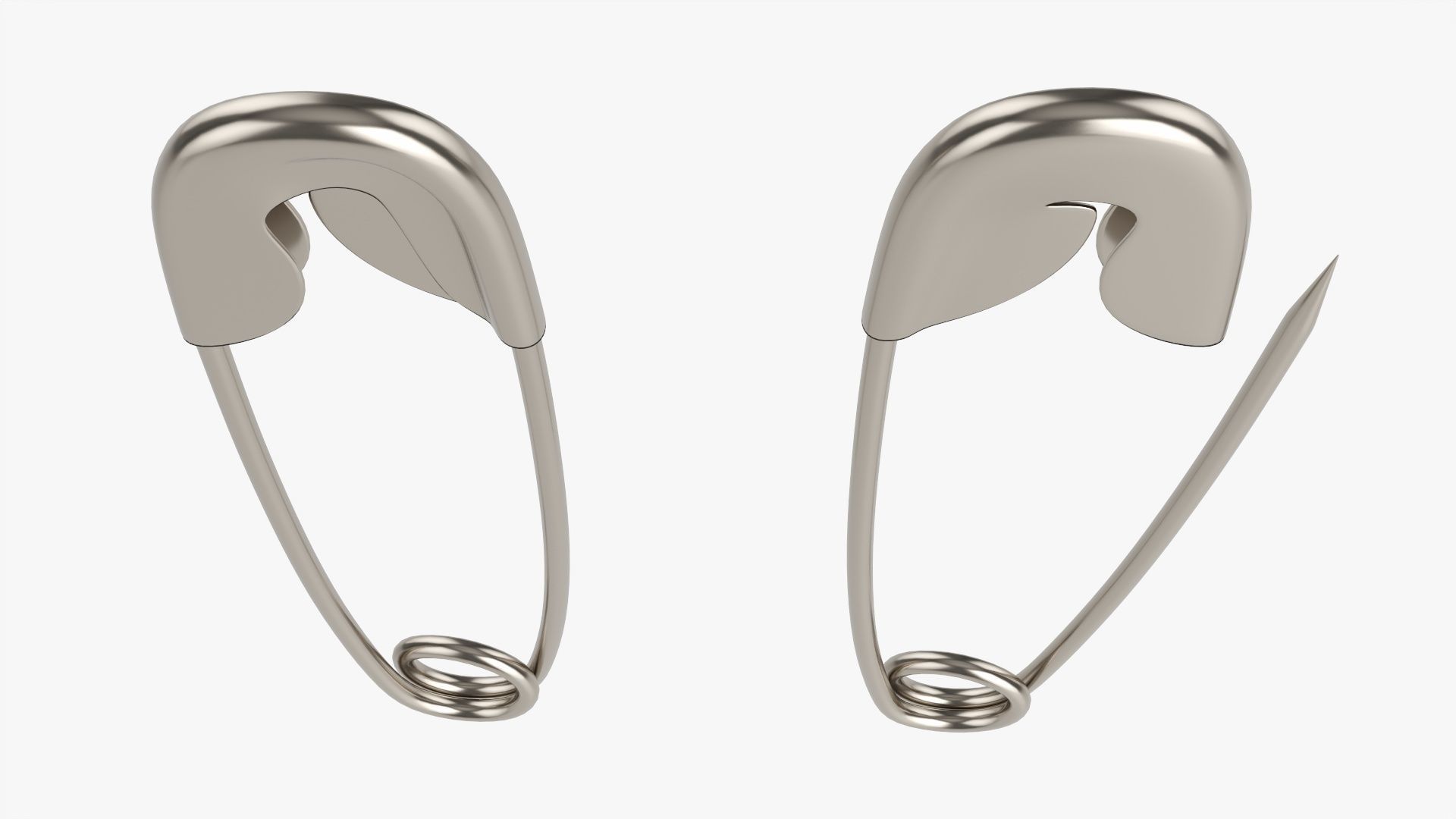 Safety pins open and locked  3D model_4