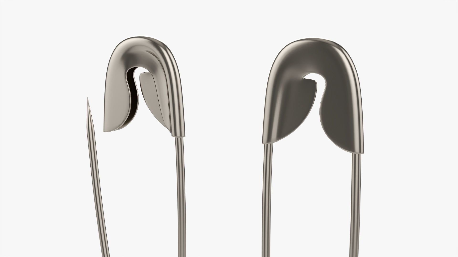 Safety pins open and locked  3D model_2