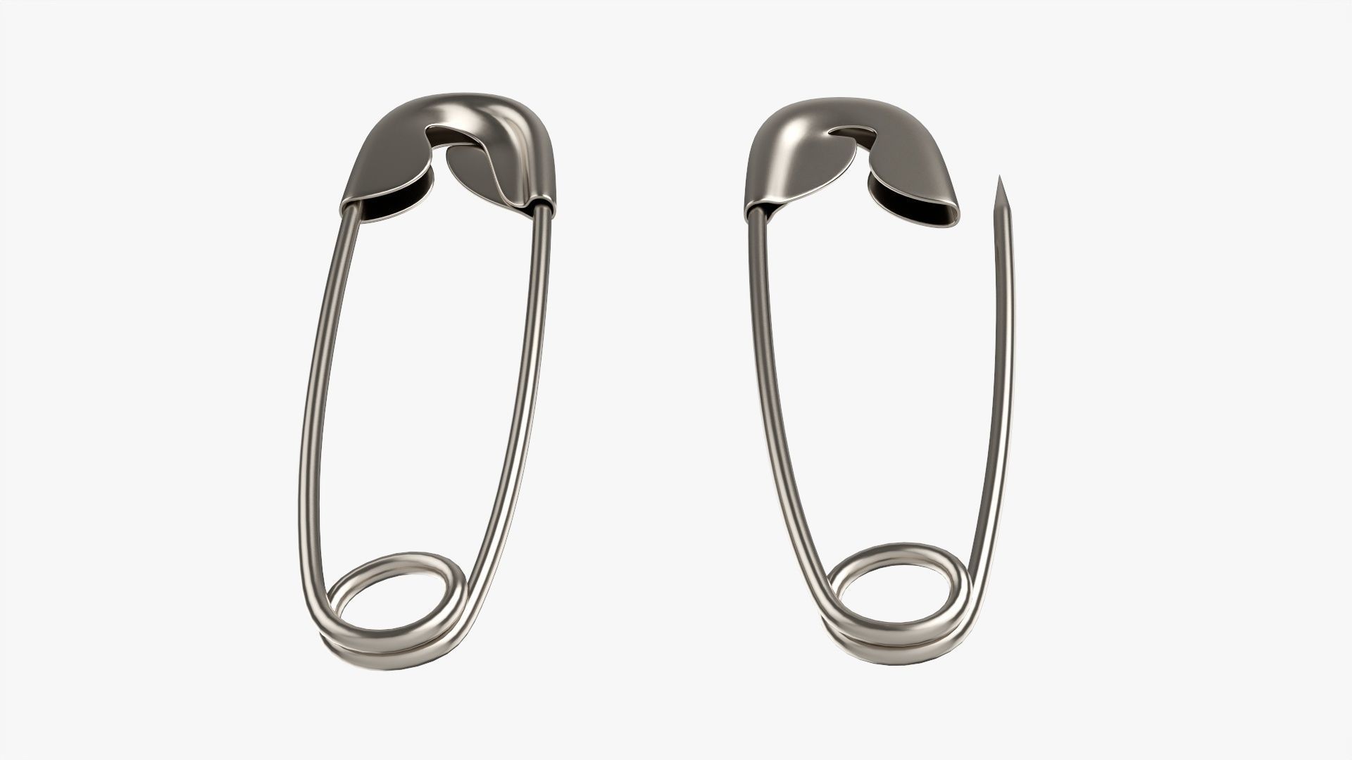 Safety pins open and locked  3D model_3